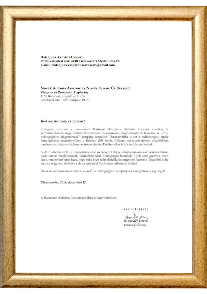 Az út a boldogsághoz elismerés